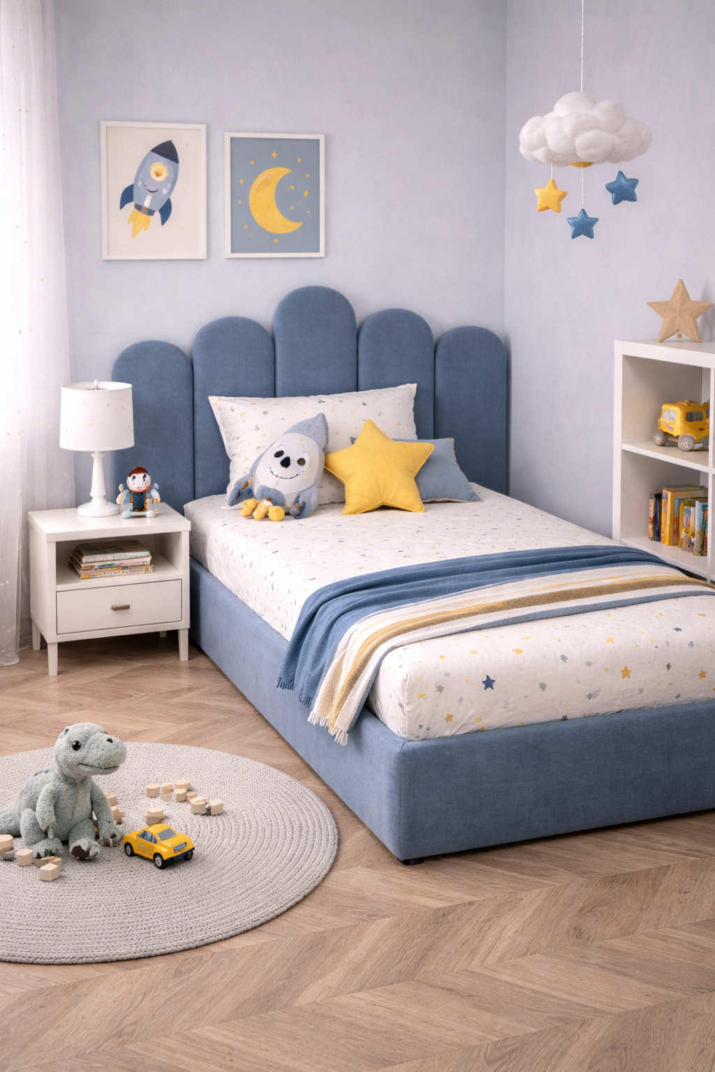 Детско синьо легло в момчешка стая от Sleepmode