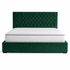 Тъмно зелено тапицирано легло с табла и двулицев матрак  от Sleepmode