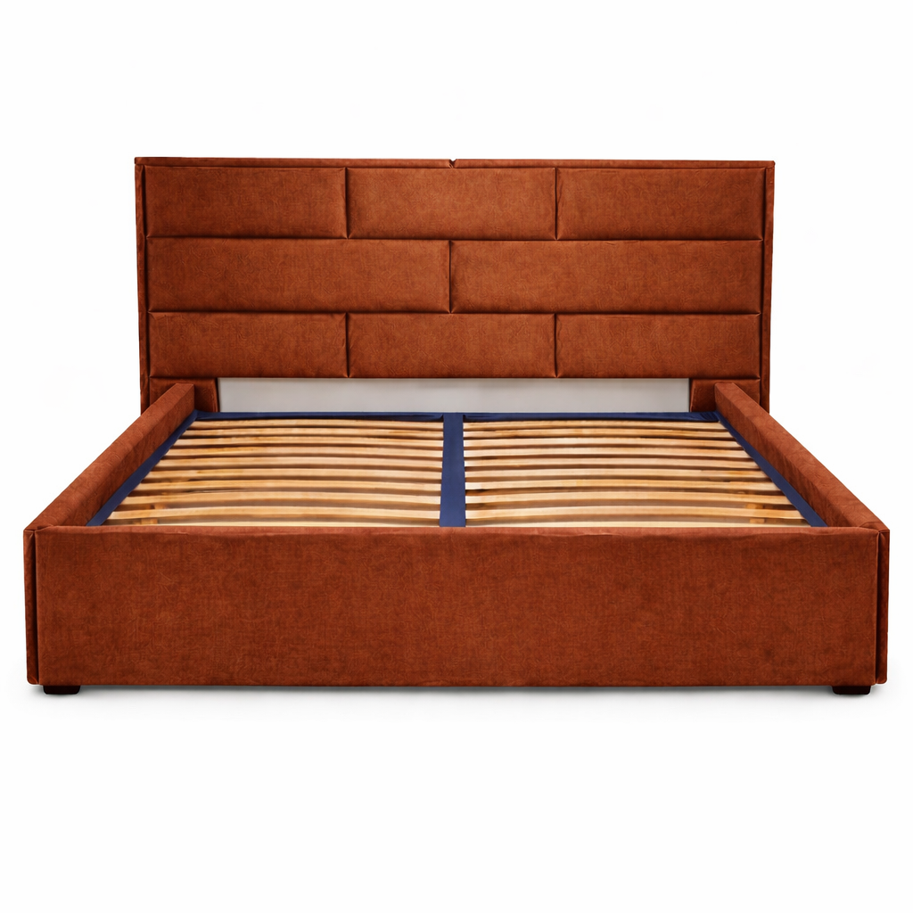 Луксозно керемидено тапицирано легло с подматрачна рамка и табла от Sleepmode