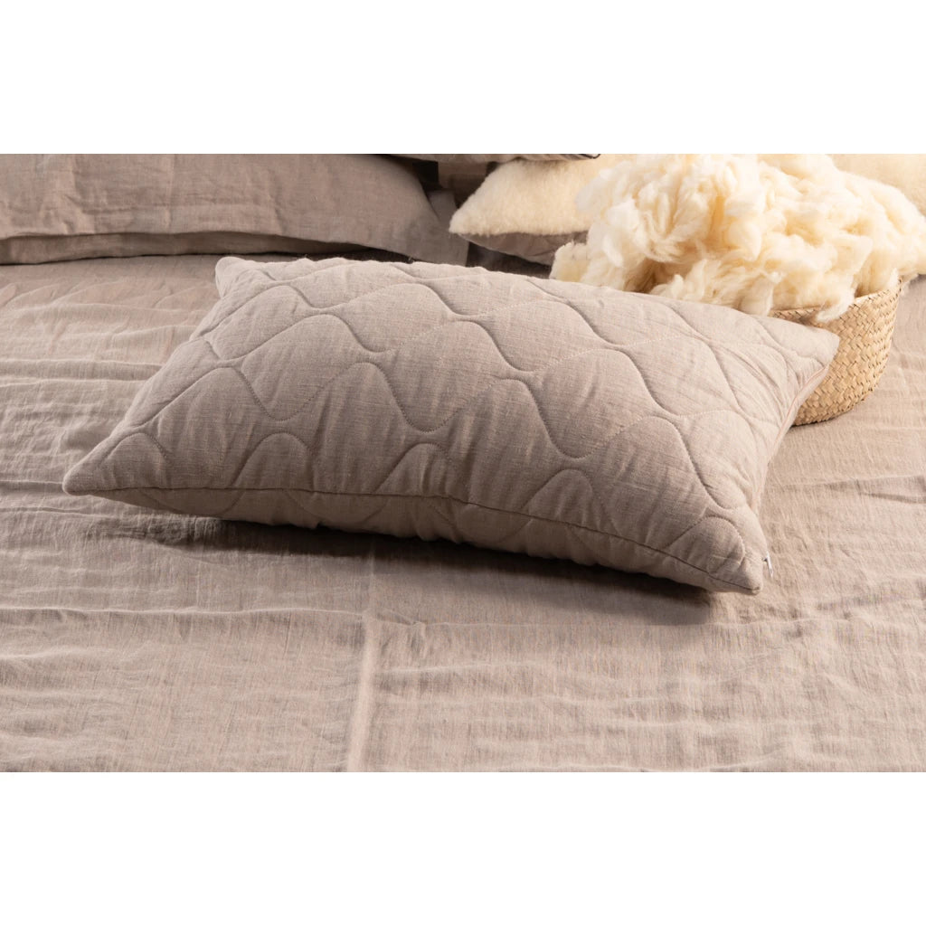 Възглавница Sleepmode Woolland Linen and Wool - бяла